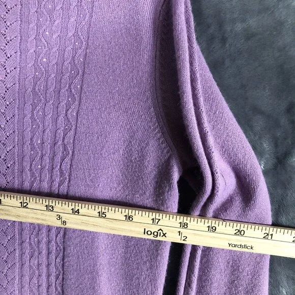 Classic Elements Petite Women’s Sweater Plum Size Small - Picture 13 of 13